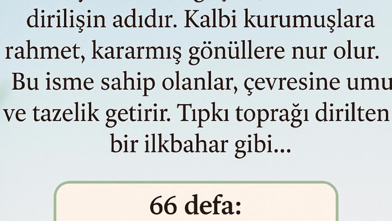 Bahar İsmi Bir Mevsim Değil, Bir Mucizedir 🌸 | İsminin Sırrı ve 66 Zikir Tertibi