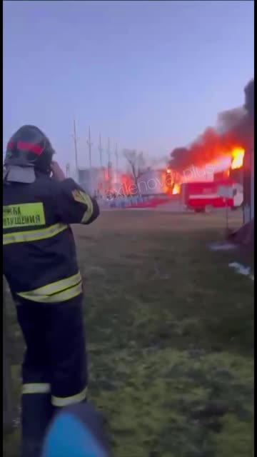 Oktyabrsky, Volgograd Region, Zhutovskaya oil depot as of this morning.
