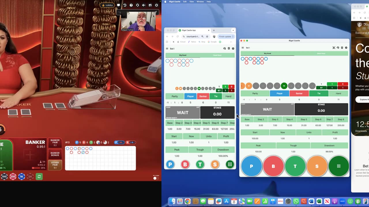 Win Playing Baccarat, SEI I using 3 Apps on one shoe, only for our subscribers at RigelCastle.com
