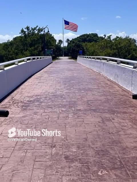 Old Glory Waves as You Enter Veterans Memorial Island Sanctuary Vero Beach FL 👉Great Place to Walk!