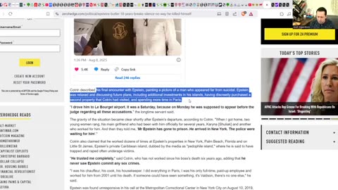 SHOCKING NEW EPSTEIN REVELATION! - Epstein's Butler Exposes Official Story! - But There's More!