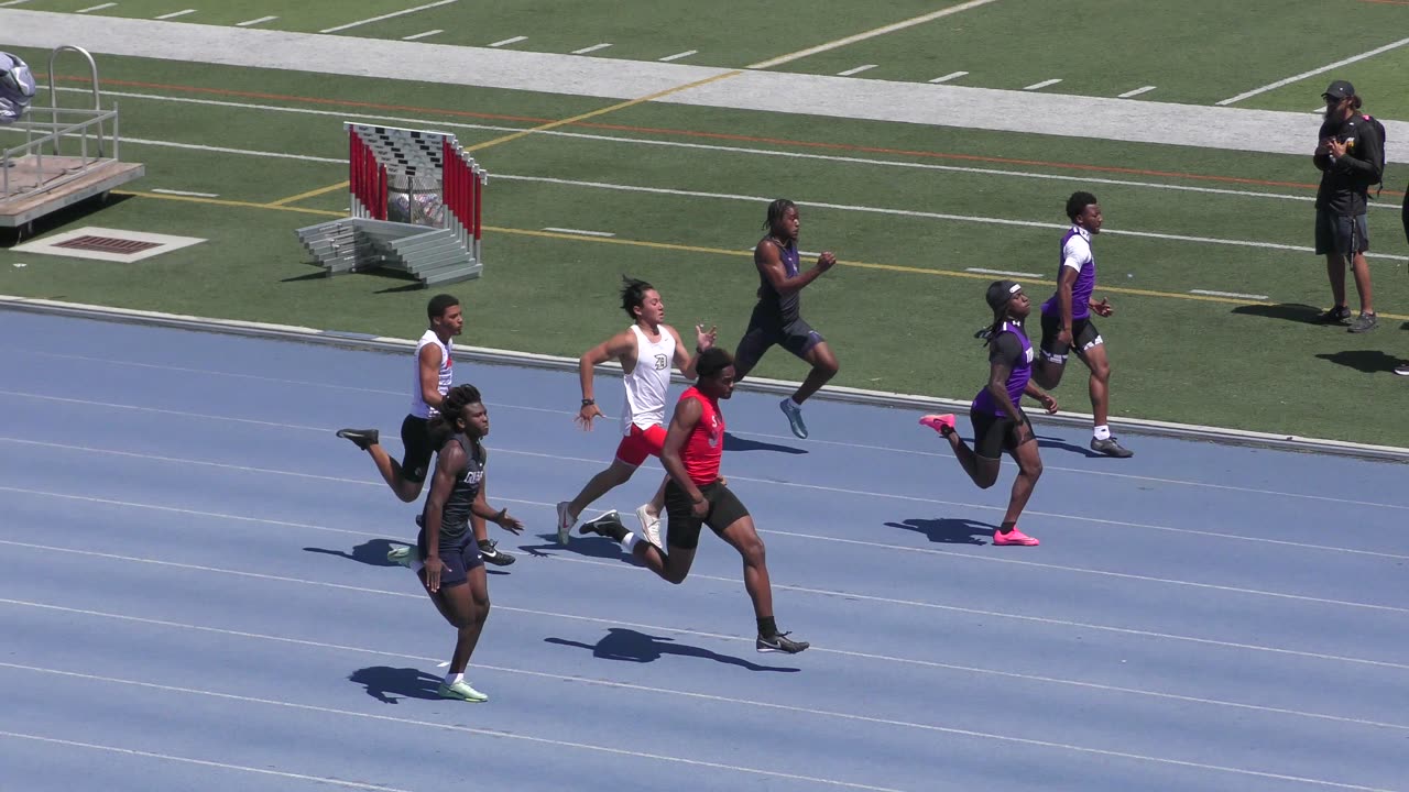 Boys 100 meter Dash Heat 4 Dade County Youth Fair HS Championship 2025 Tropical Park Miami, FL