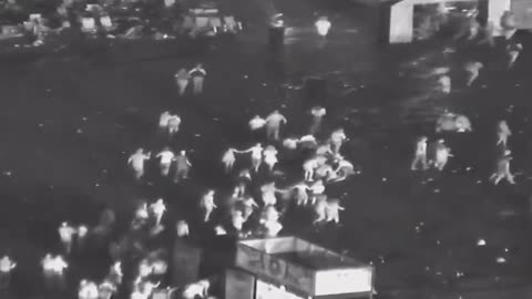 10/1/2017: security footage sped up x2 from the roof of the Mandalay Bay Hotel