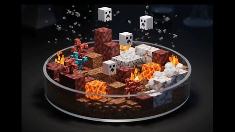 Minecraft Nether World ASMR – Pixel Fire, Lava, and Block Taps"