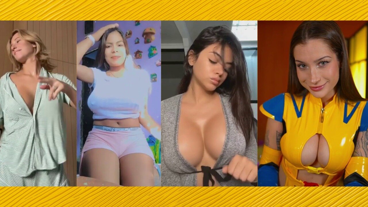 Huge Boobs / No Bra / Hard Nipples 99 - Big bank tiktok challenge ❤️ClipchampGirls 2026