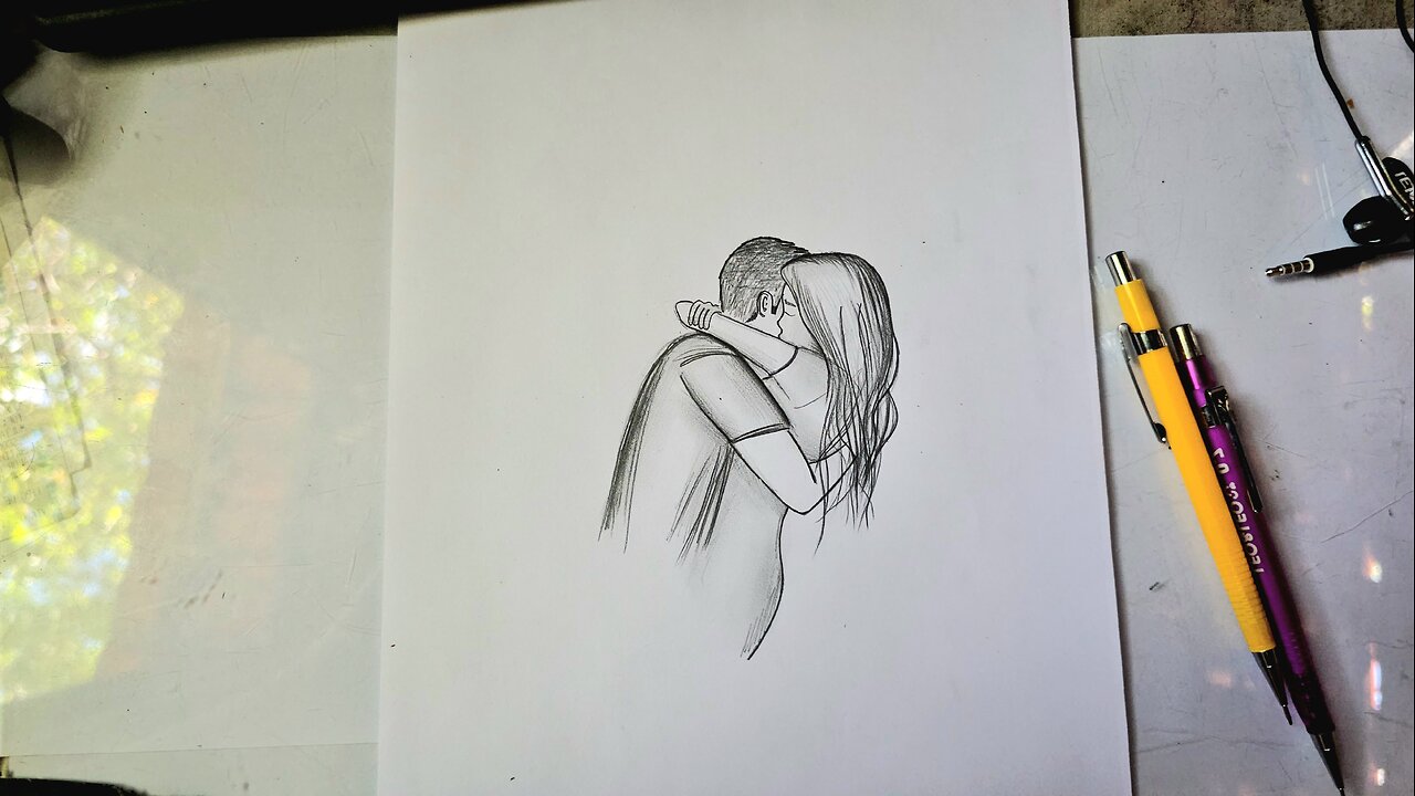 "How to Draw a Hugging Couple Step by Step"