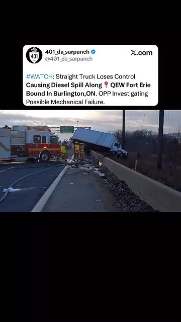 Crash On QEW In Burlington