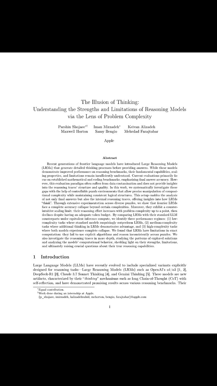 The Illusion of Thinking. 2025 A Puke(TM) Audiopaper