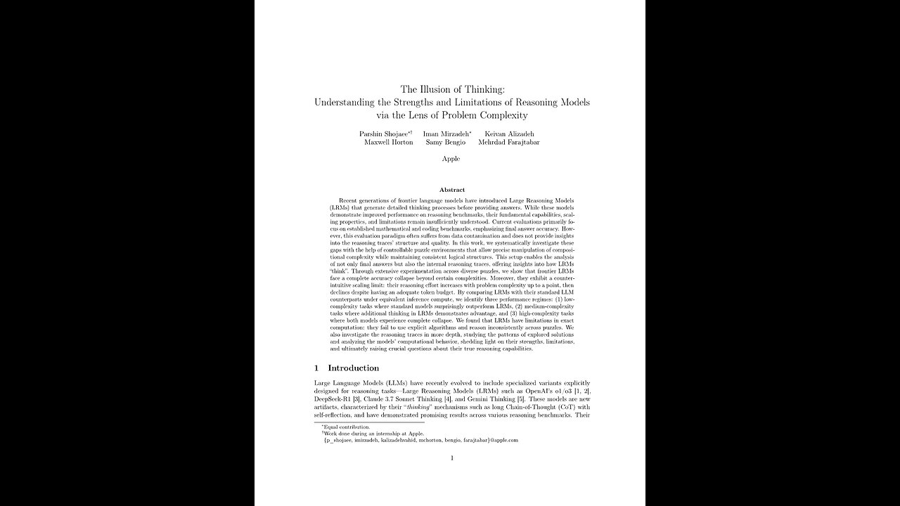 The Illusion of Thinking. 2025 A Puke(TM) Audiopaper