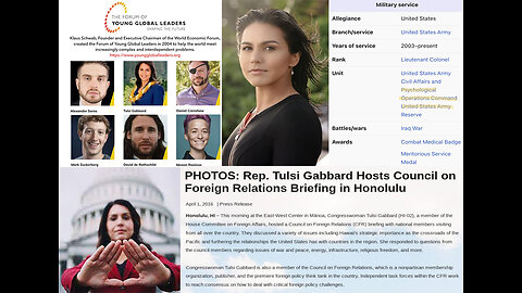 Tulsi Gabbard = Exposed member of World Economic Forum and Young GlobaI Leader under Klaus Schwab