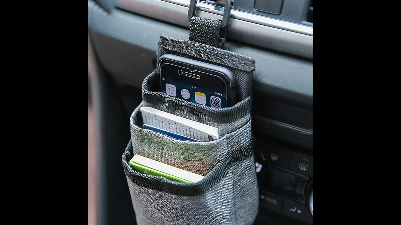 Universal Car Air Outlet Dashboard Hanging Phone Holder Pouch, with Charging Port Opening, forGadget