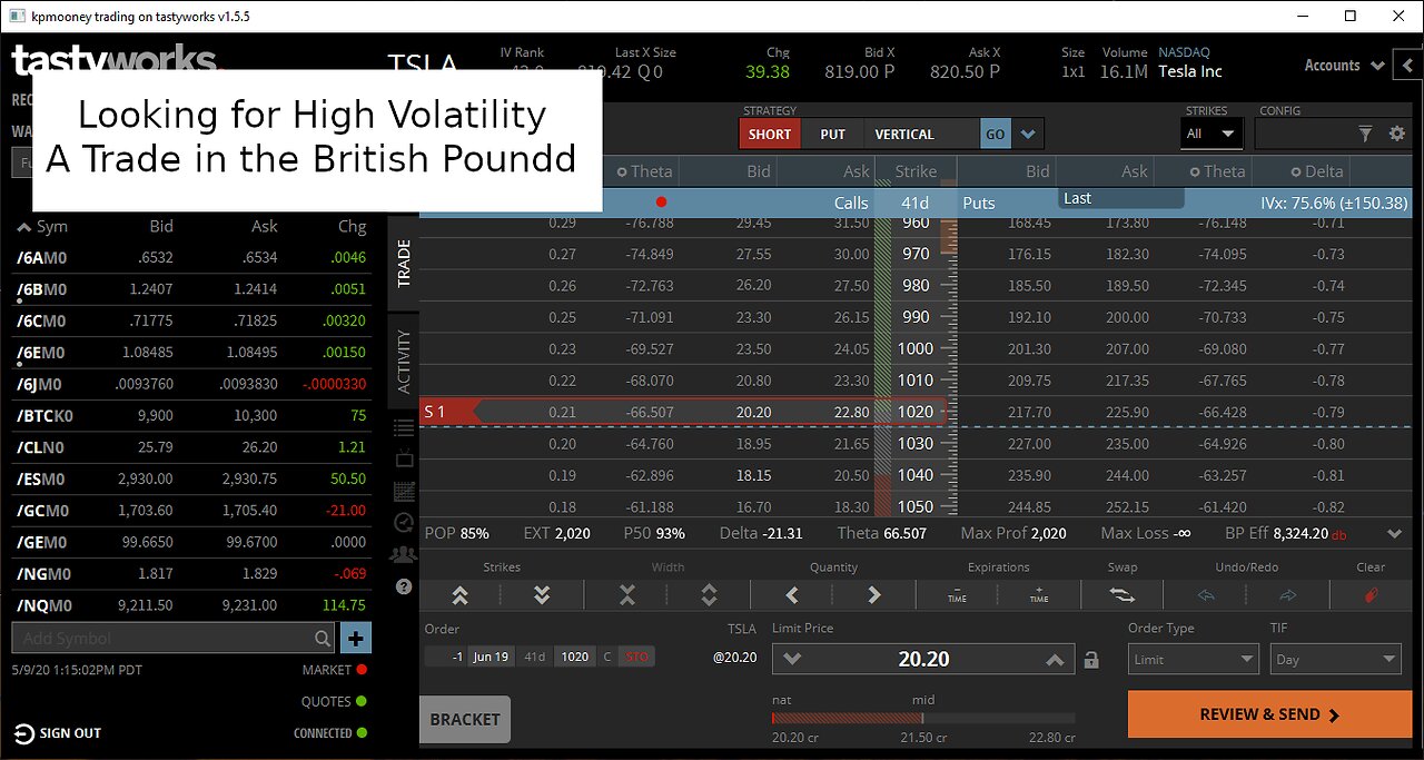 On the Search for High Volatility Trades - Trading the British Pound
