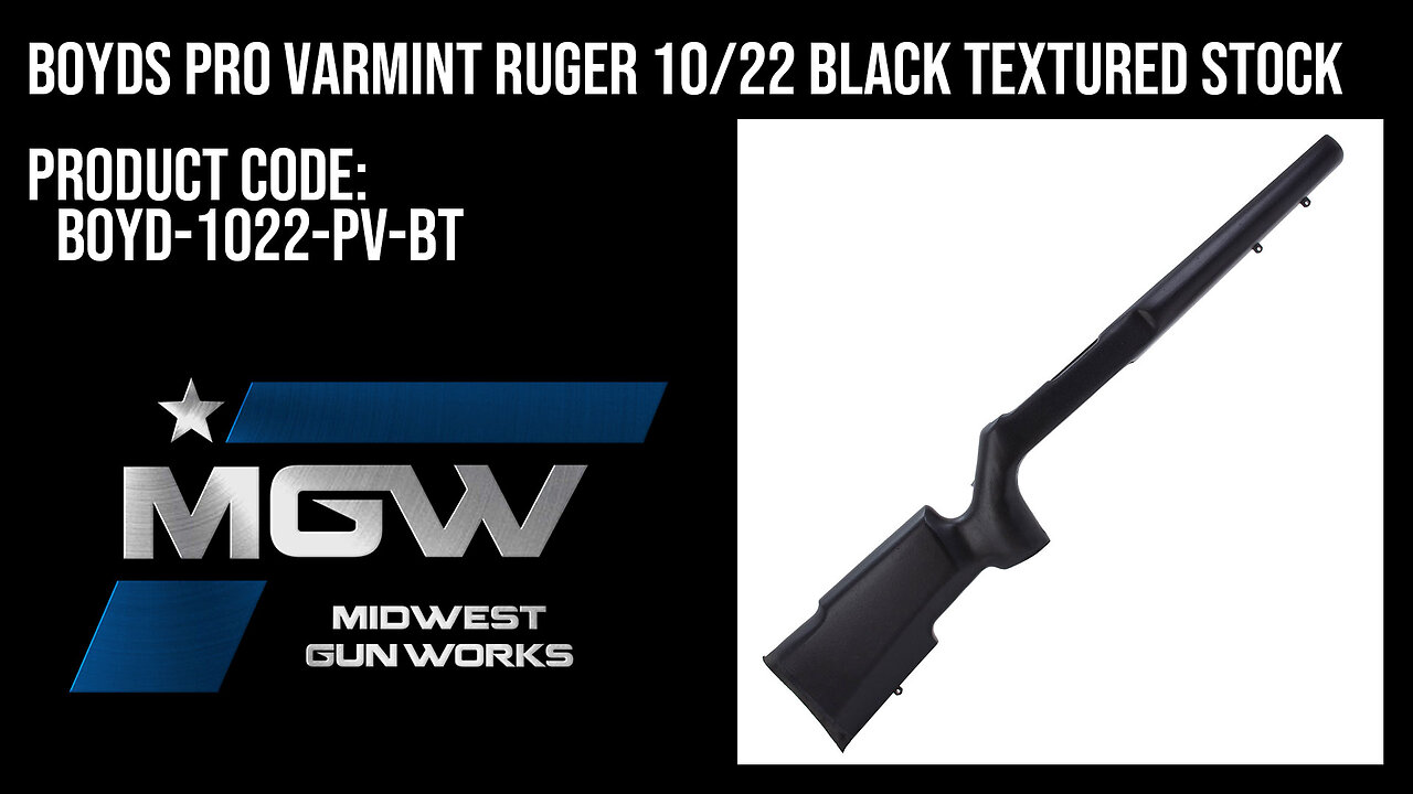 Boyds Pro Varmint Ruger 10/22 Black Textured Stock - BOYD-1022-PV-BT