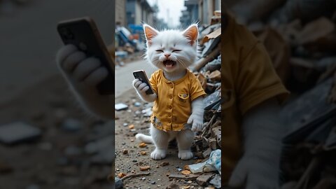 This poor kitten rolls around.. #ai #animals #ai #funny #cat