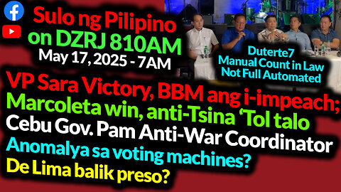 VP Sara Victory | UniPink VS VP | DuterTEN Manual Vote | Sulo Ng Pilipino Sat 7AM DZRJ810AM