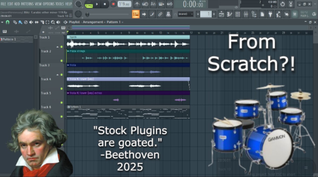 Hard Dark Beat Tutorial With STOCK PLUGINS-FL Studio-From scratch