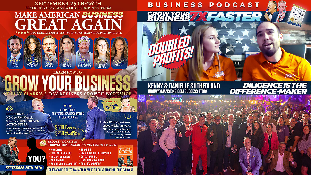 How to Change & Improve Your Life With a Proven Six-Month Success Plan & Proven Process + Celebrating the 4X Growth of a Real Clay Clark Clients + Join Eric Trump At Clay Clark's Sept 25-26 Business Conference In Tulsa, OK
