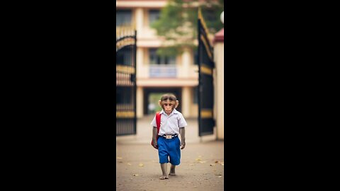 Why was the poor monkey late for going to school everyday 😲| monkey video |