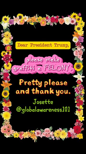 Dear President Trump, please make graffiti a FELONY.