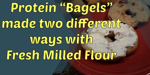 Protein "Bagels" made two ways, both with Fresh Milled Flour