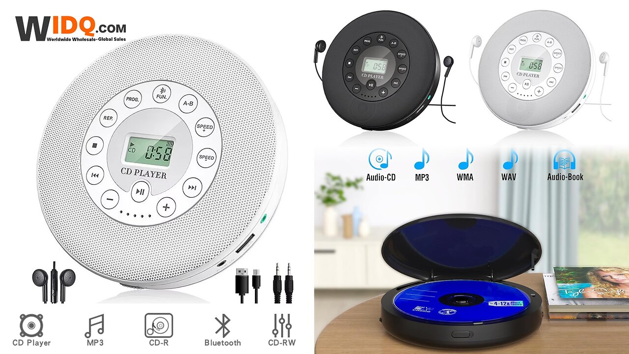 🎶 Portable Bluetooth CD Player | 12H Playback, Multi-Mode Music! 📀