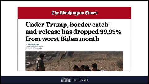 Leavitt: Border Crossing's Plummeted 99.99% Under Trump