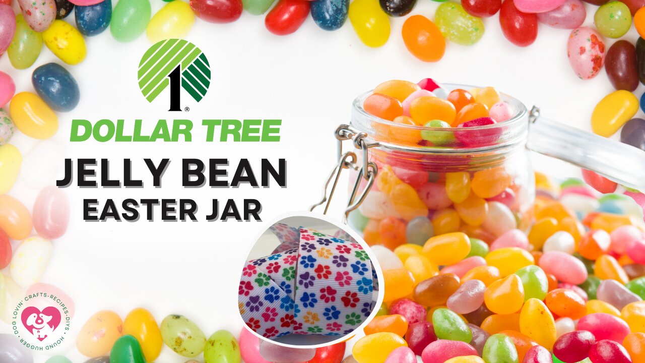 Dollar Tree DIY Easter Jelly Bean Jar
