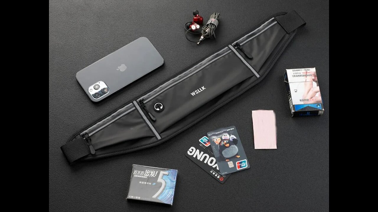 Running Belt Waist Pack, with Adjustable Belt, Water Resistant & Earphone Port, for Running, Hiking
