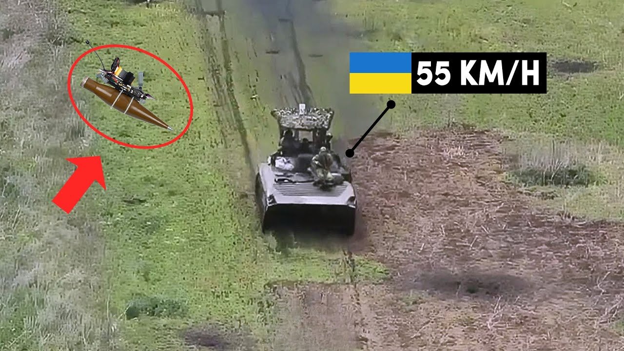 Ukrainian APC Tries to Evade Russian Drone at Full Speed — But Fails Dramatically