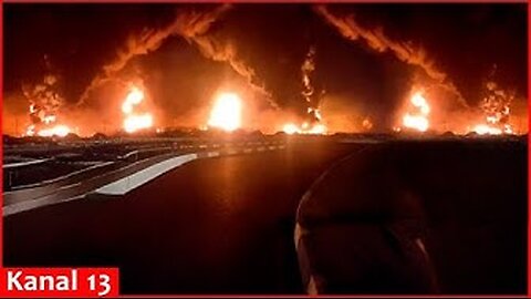 Oil base bombed in Tehran: Huge fire breaks out
