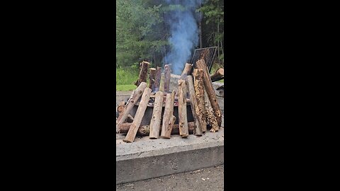 this is how you dry out wet wood for a campfire