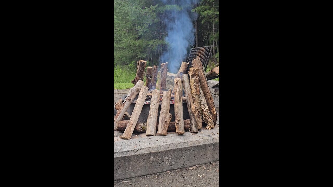 this is how you dry out wet wood for a campfire