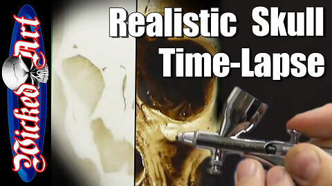 Monochrome Skull Airbrush Time Lapse | Realistic Airbrushed Skull Art Tutorial