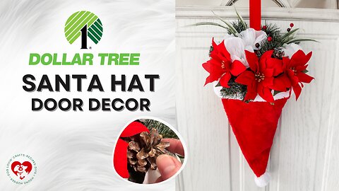 Santa Hat Door Hanger 🎅✨ Dollar Tree Christmas DIY LIVE!