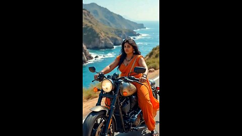 "Desi Queen on a Royal Ride 🏍️🔥 | Saree Swag Meets Highway Vibes"
