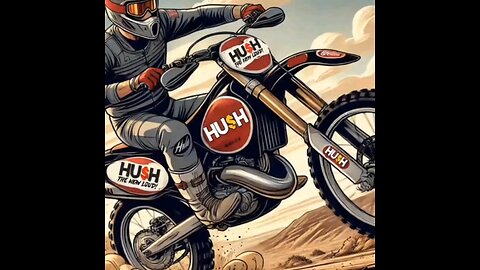 Cartoon dirt bike ride little Sahara desert