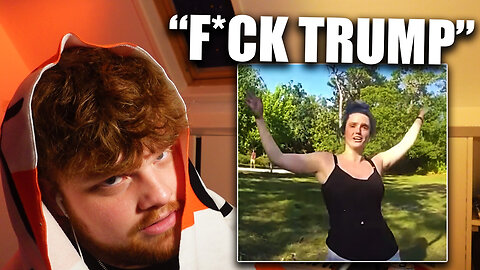 CRAZY woman attacks man for wearing MAGA hat