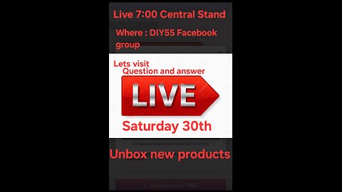 Live Saturday 30th CST in Facebook DIY55 Getglowing Skincare