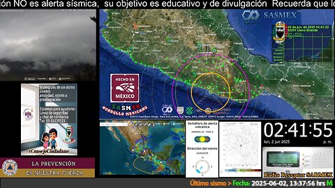 SISMO Magnitud 4.1 50 km al SUROESTE de PINOTEPA NACIONAL, OAX 02/06/25 14:41:13 #noameritoalerta