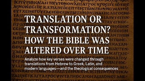 33. 📜 Investigative Report Translation or Transformation? How the Bible Was Altered Over Time