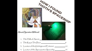 How I Found Thoth's Spaceship / CH1: Introduction