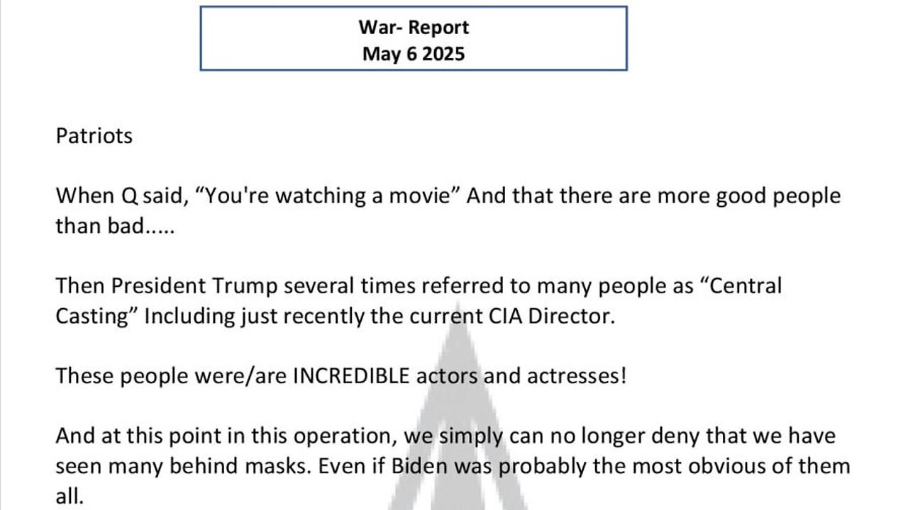 WAR REPORT - MAY 06 2025 - YOU'RE WATCHING A MOVIE