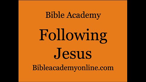Following Jesus Lesson 1
