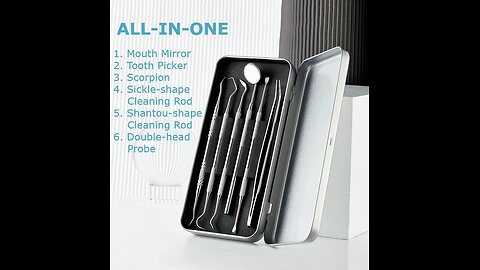 6 Pcs Stainless Steel Teeth Cleaning Tools & Tartar Remover Kit With Mouth Mirror And More