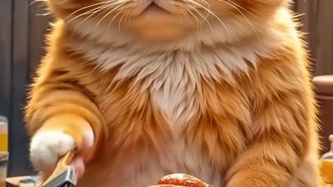 Orange cat funny video