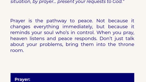 Peace that comes through Prayer