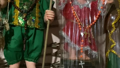 Cat Praying to Saints