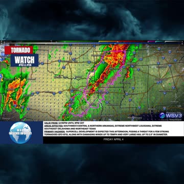 🌪️ Tornado Watch #113 & #114: AR, LA, OK, TX Supercells Threat! 4/4/25 #shorts #weatherupdate