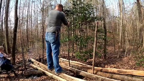 1 Year in Log Cabin Survival Shelter _part5