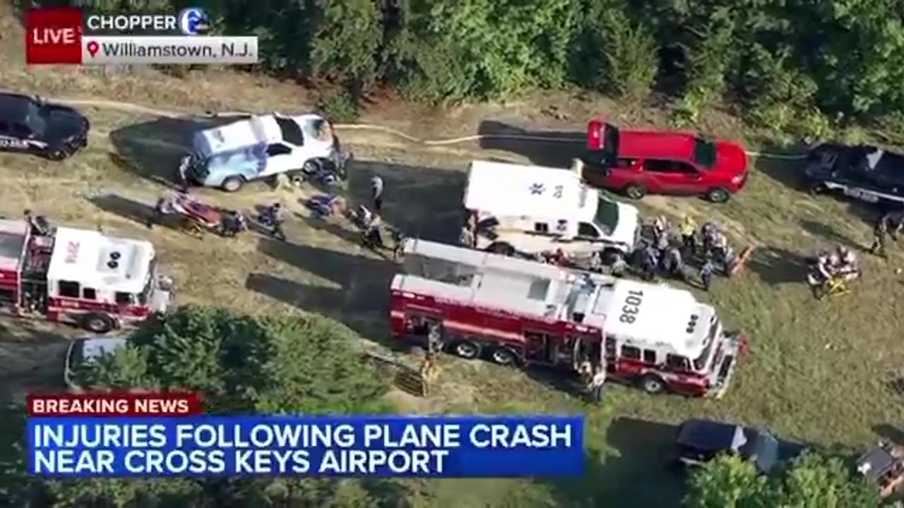 Reports of possibly 14 people on board a small plane that crashed in Williamstown, New Jersey